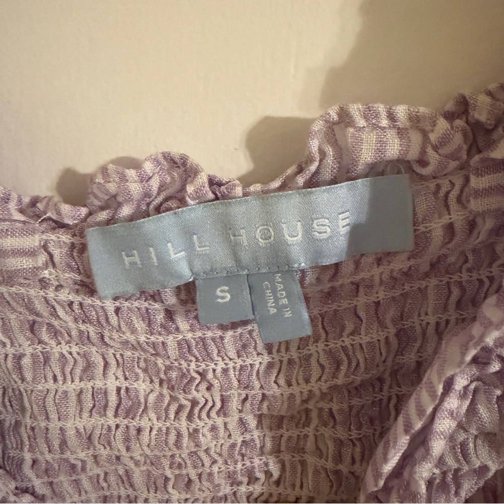 Hill House The Paz Top Linen Women's Size S Lilac Stripe - Picture 7 of 7
